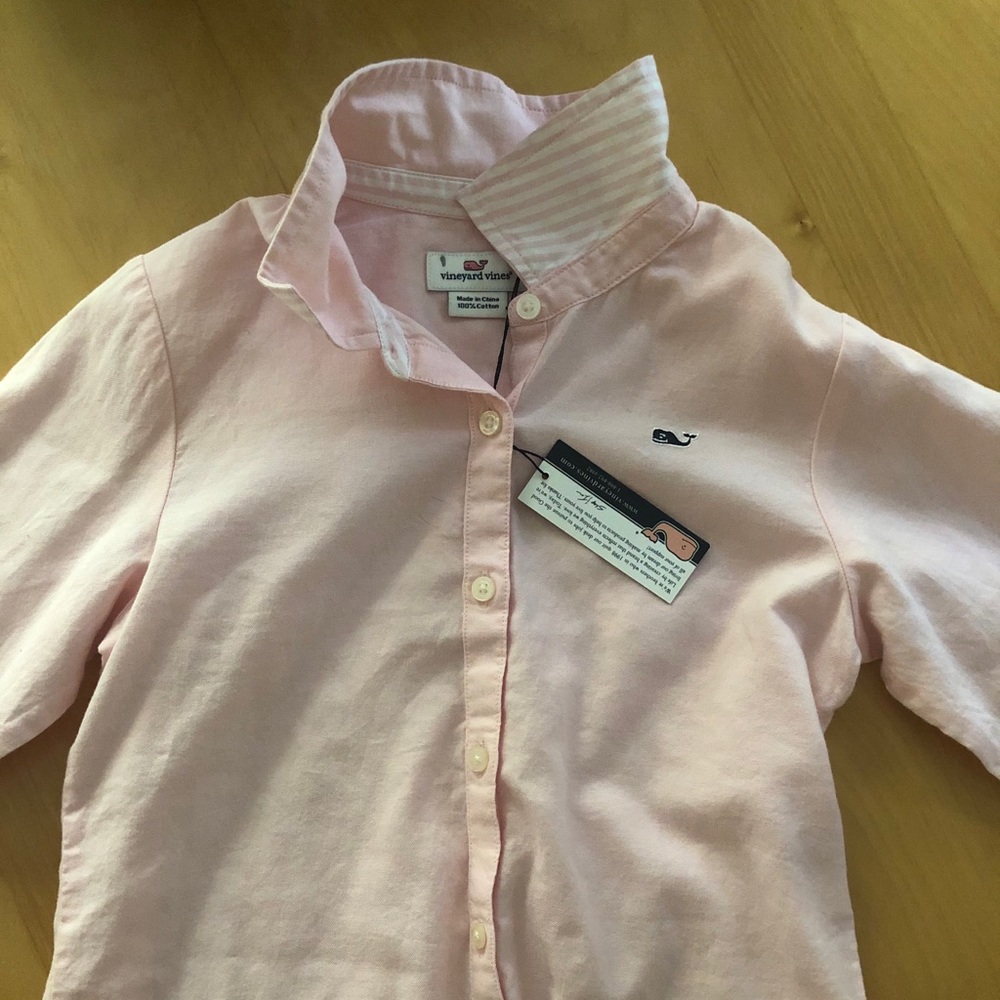 🐳 Vineyard Vines pink Oxford shirt